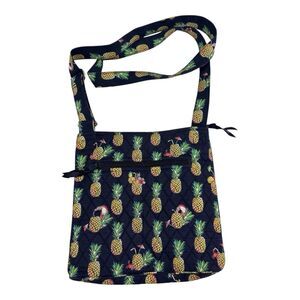 Vera Bradley Large Hipster Crossbody Bag Purse Pineapple TOUCAN PARTY